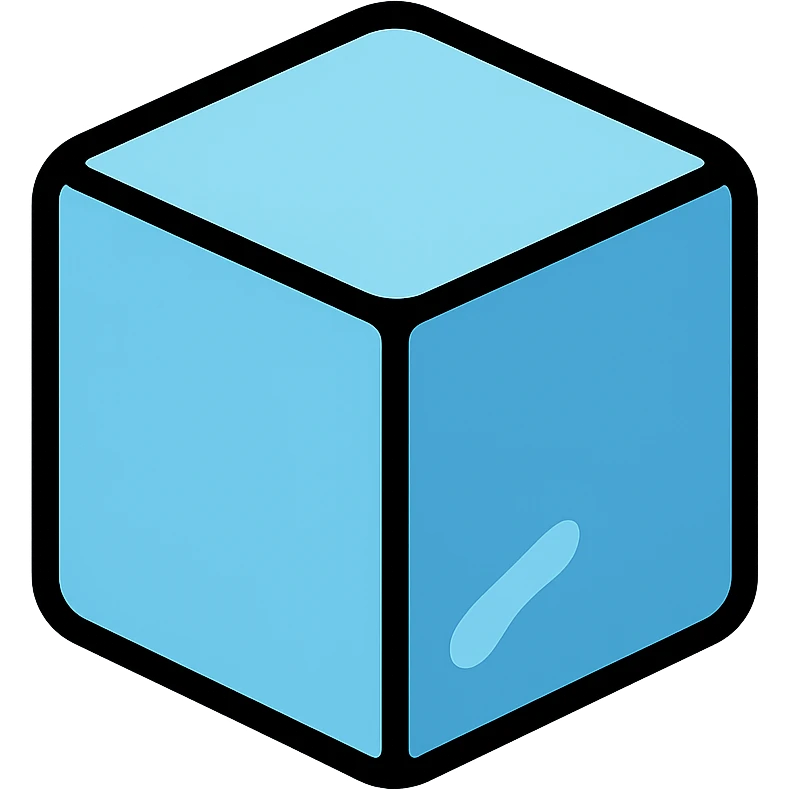 ice cube, color outline icon style emoji