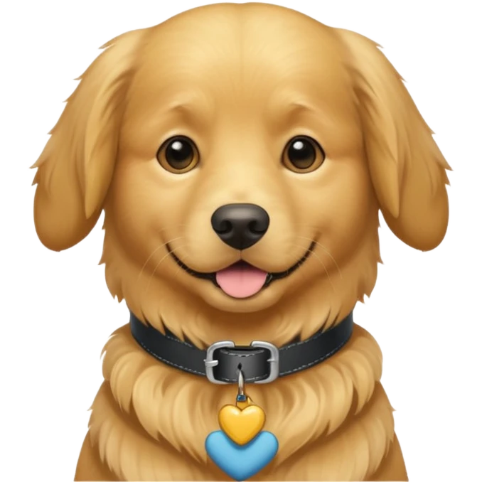 golden retriever with a collar that says Jim emoji