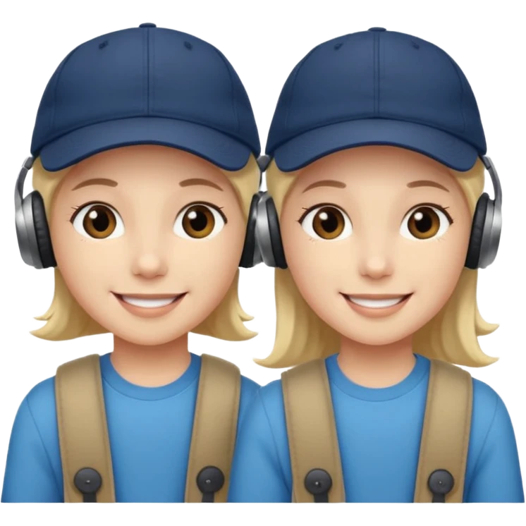 Make me a twins wearing a cap while listening to a song twin is 👯‍♀️ emoji