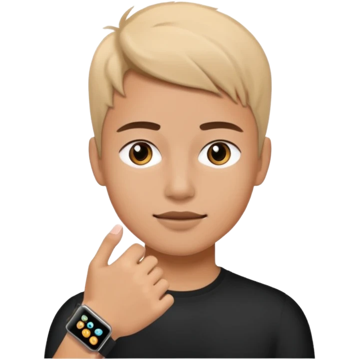 Young person wearing a smartwatch emoji