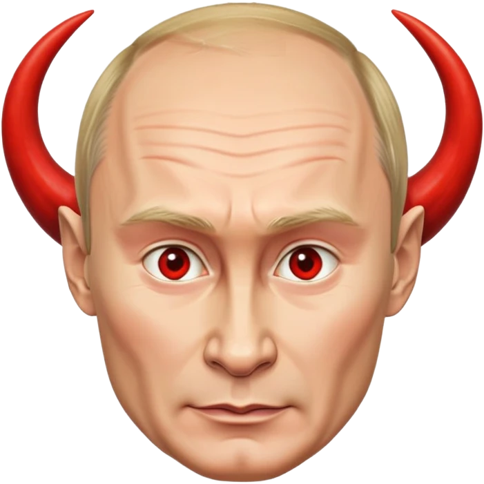 Putin with devil horns and tail emoji