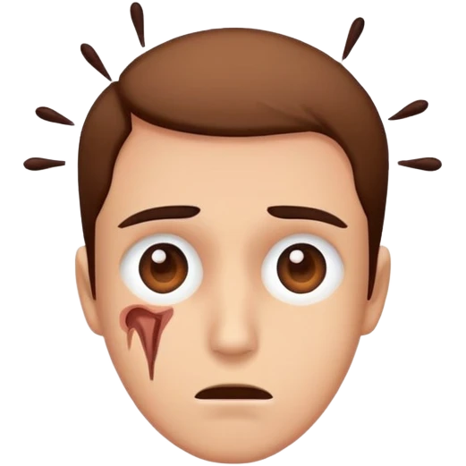 Person with mental breakdown with a tick in the eye emoji