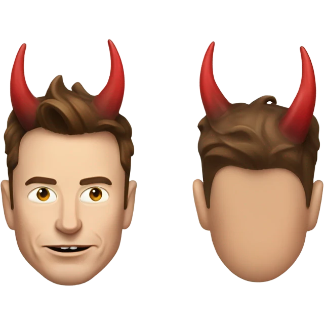 Elon musk with devil horns emoji