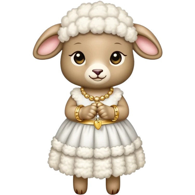 Lamb wearing dress with bracelet  emoji