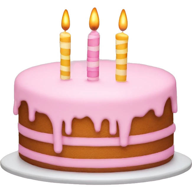 birthday cake in light pink emoji