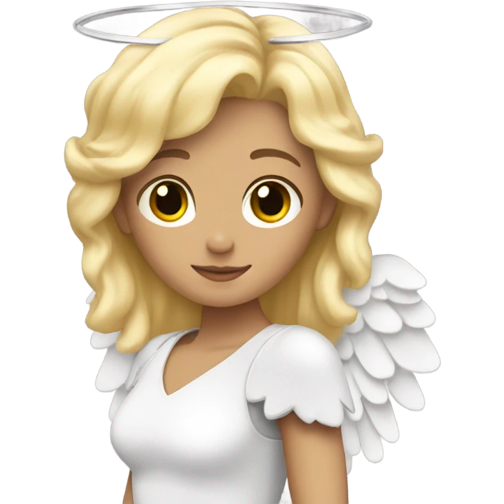 Angel, blonde hair and wings emoji
