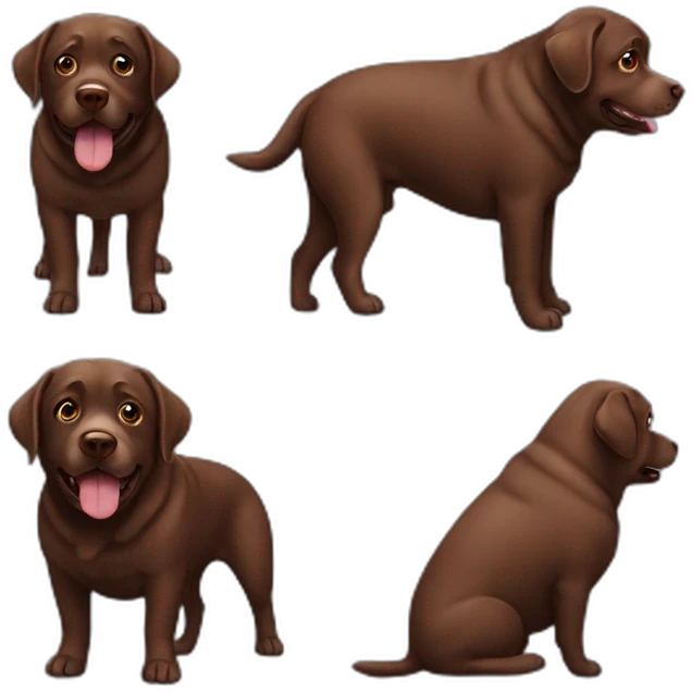 fat old chocolate labrador emoji