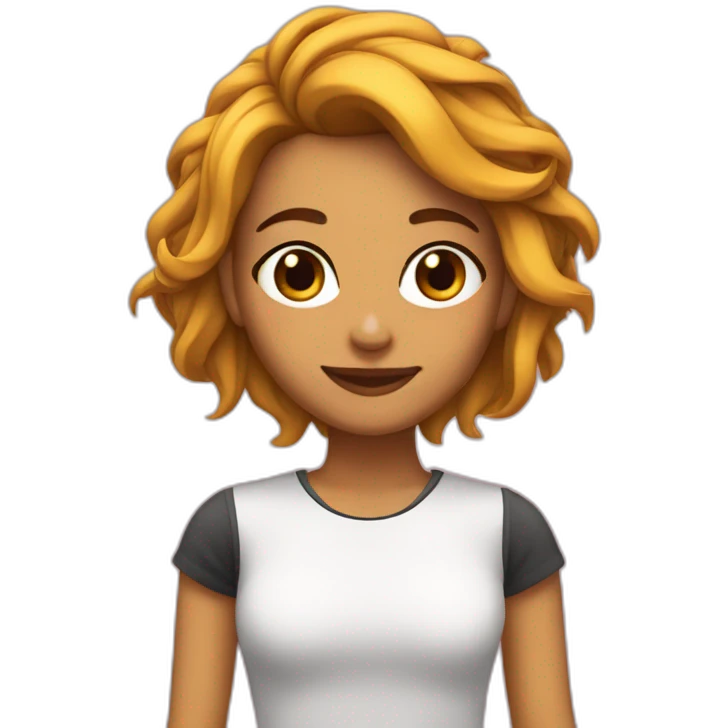 chica pelo corto con el pelo abajo de las orejas emoji