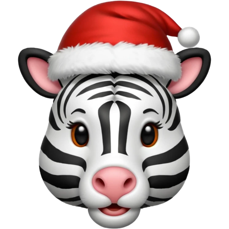 zebra wearing red hat of santa claus emoji