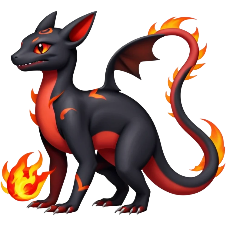 Salandit-Umbreon-Charmeleon-Fakémon-hybrid-creature (full body)  emoji