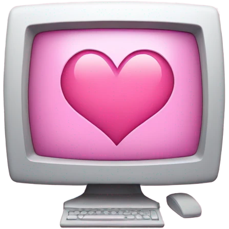 Pink computer with a little heart in the middle  emoji