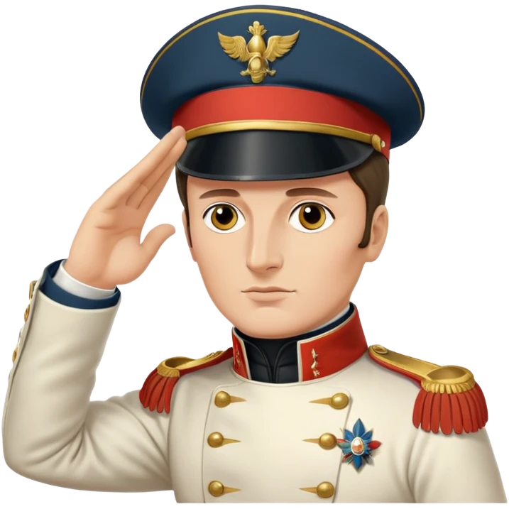 Napoleon Bonaparte saluting his soldiers emoji