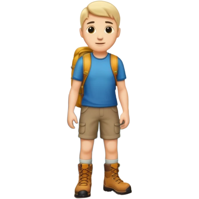 apple style emoji of a man standing on a mountain, the mountain is under his feet emoji