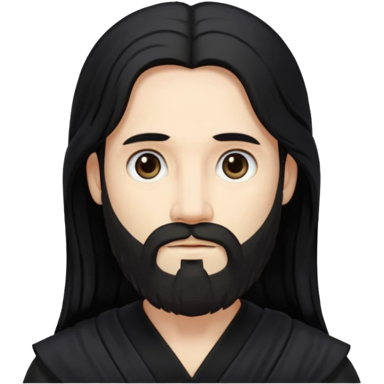 Pluto from Olympus Gods with long black hair and beard, black tunic emoji