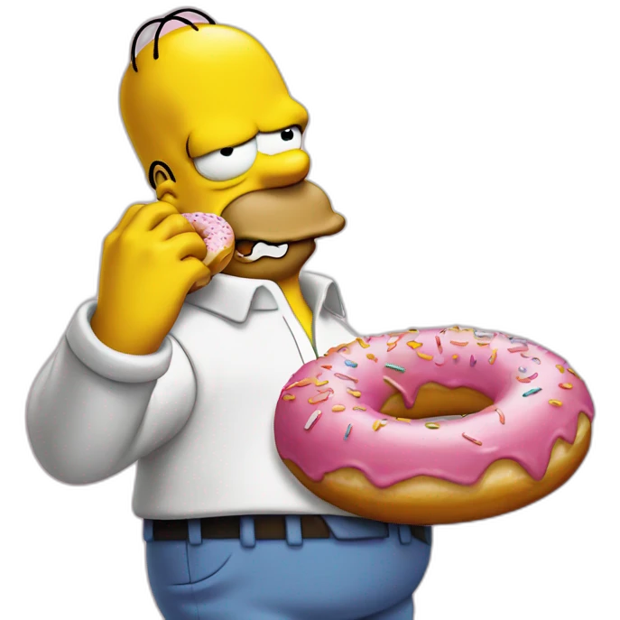Homer Simpson eating a donut emoji