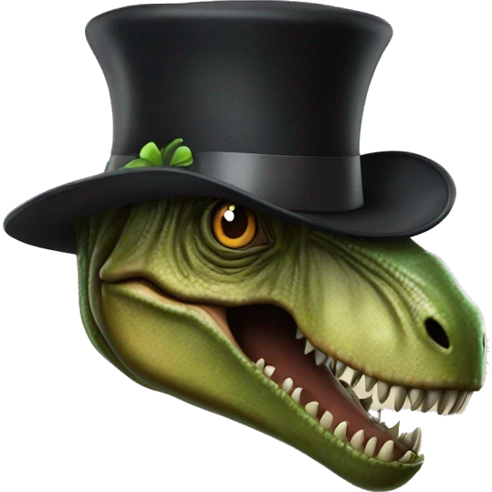 t rex with a top hat emoji