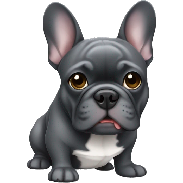 dark gray french bulldog emoji