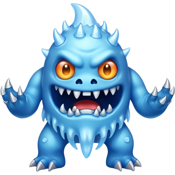 a scary creepy ice monster emoji