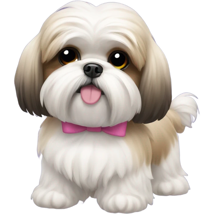 White and tan shih tzu emoji