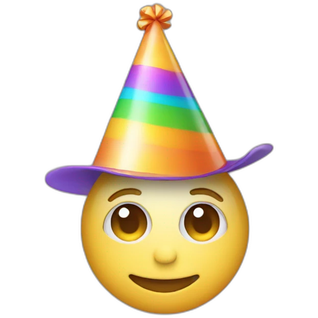 Descript logo wearing a party hat emoji