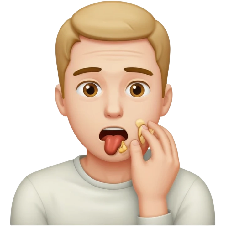 A man choking himself ￼ emoji