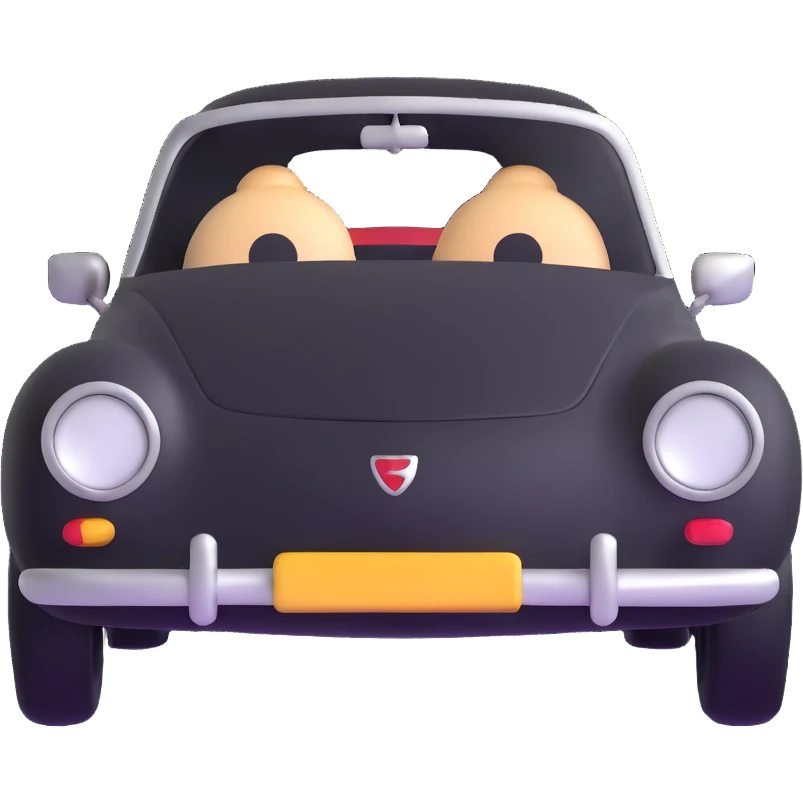 playful and cute body with the face of a French car emoji