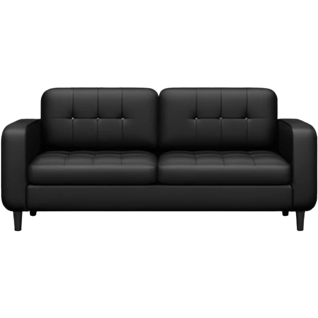 black sofa, inspired by IKEA style, simple and modern emoji