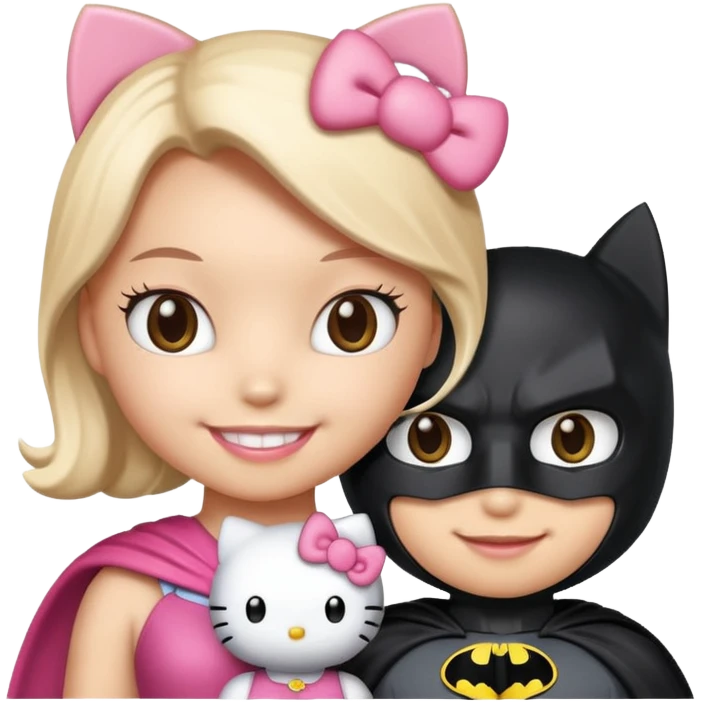 Hello kitty and batman emoji
