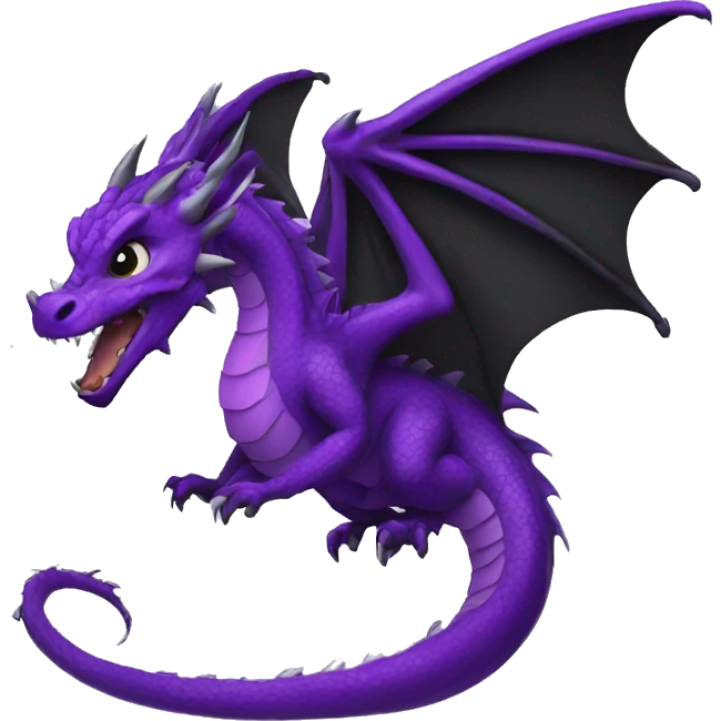 Dragon, purple, black emoji