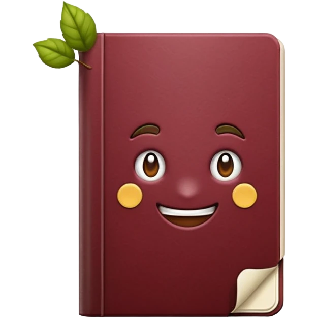 HAZ UN planificador de lista de objetivos en color vinotinto/rojo carmesí brillante, con hojas de cuaderno blancas emoji
