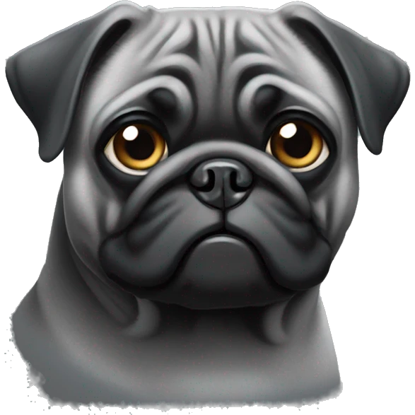 old black pug with grey face emoji