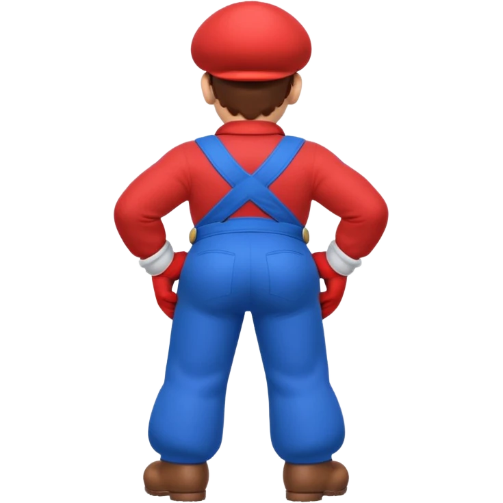 back view of super mario with huge massive buttcheeks  emoji