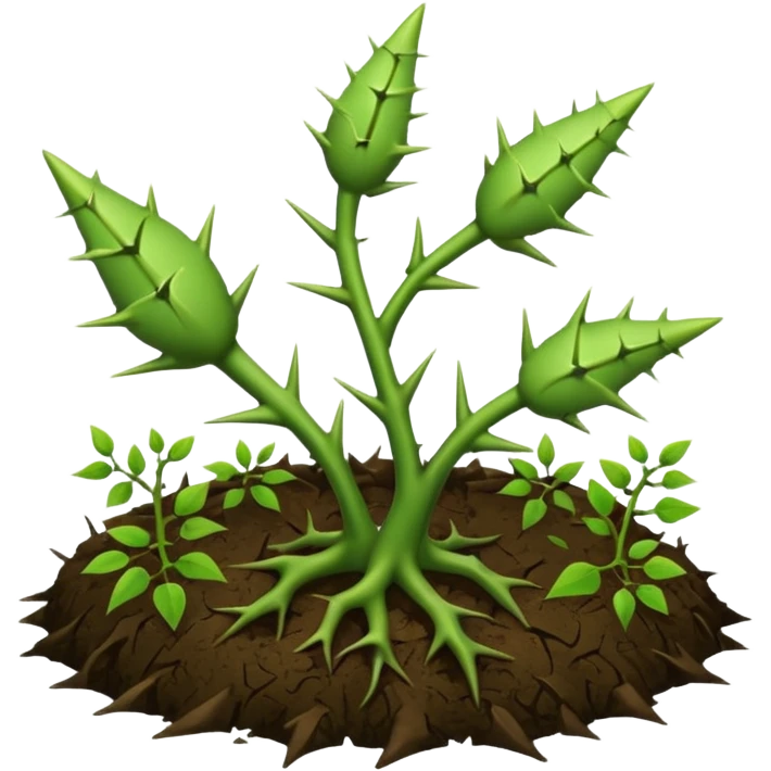 green thorns sprouting from the ground like vines emoji