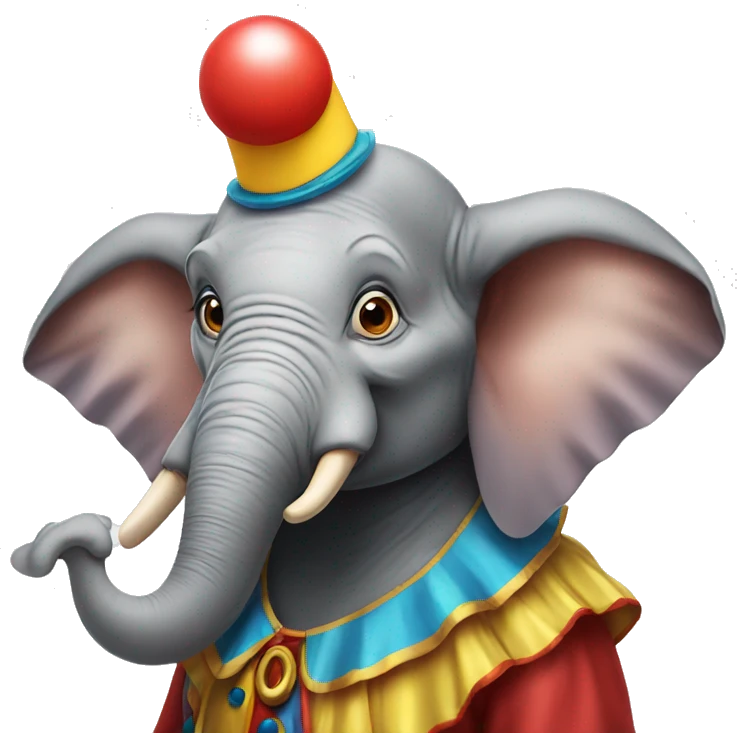 Clown elephant emoji