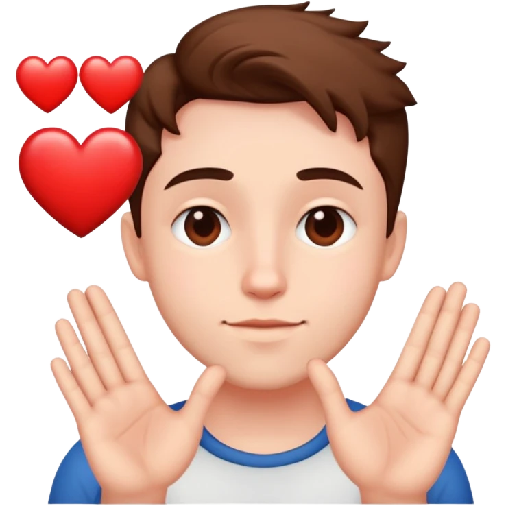 Caleb from Love and Deepspace is showing heart with fingers emoji