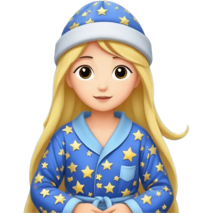 moon wearing oversized pajama hat tangled in stars emoji