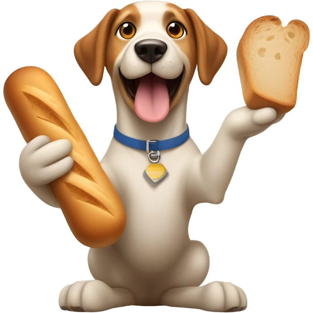 dog getting bread emoji