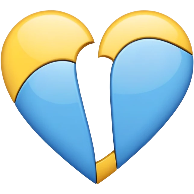 heart half yellow half blue emoji