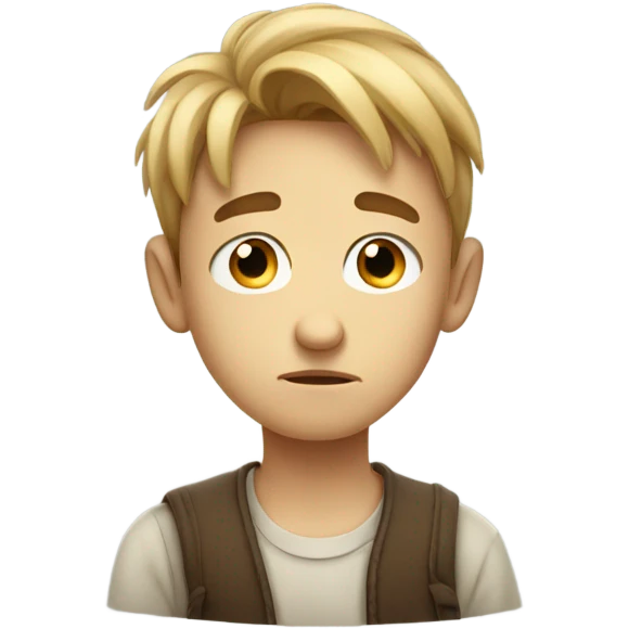 caucasian Sad boy emoji