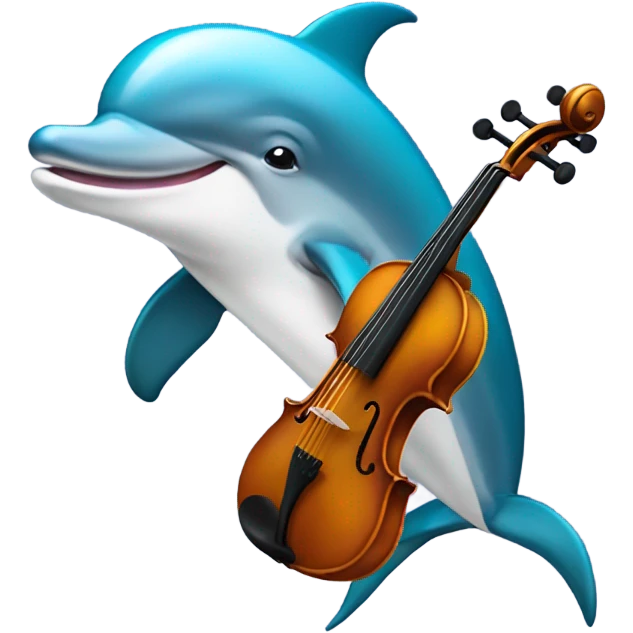Dolphin playing violin  emoji