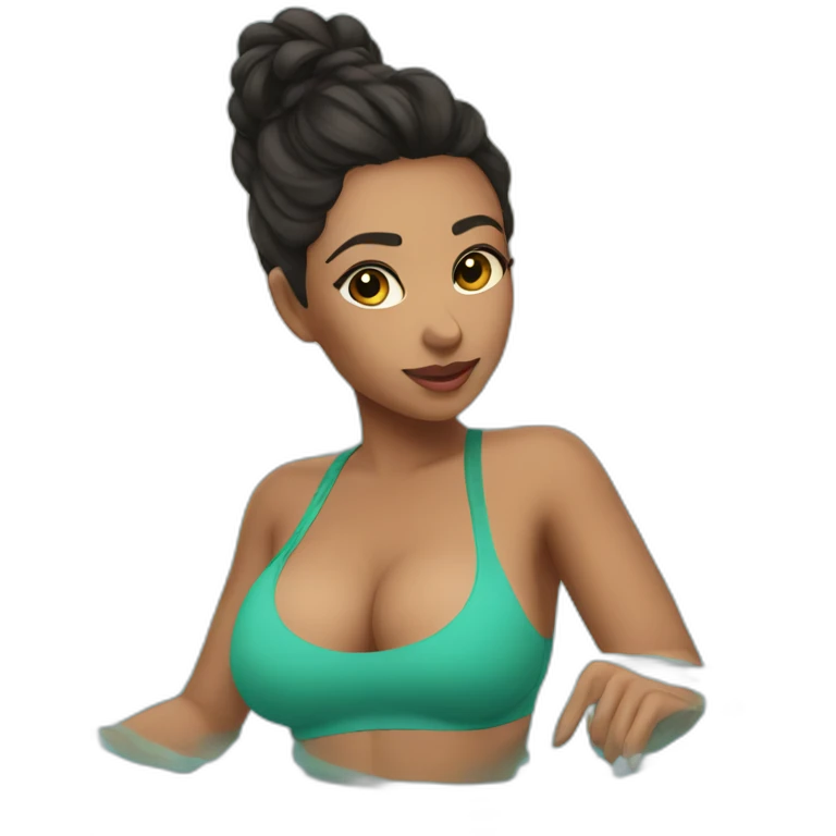 hot latina in a pool outfit emoji