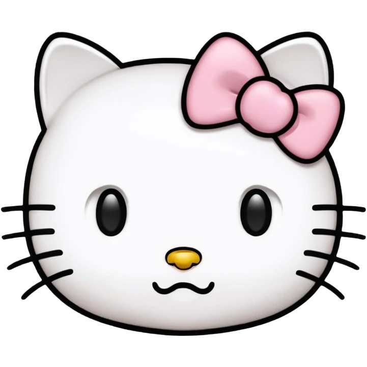 Hello Kitty outline head emoji