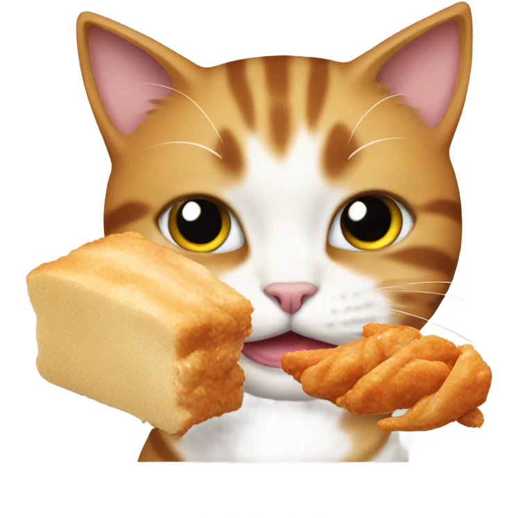 Cat eating chicken  emoji