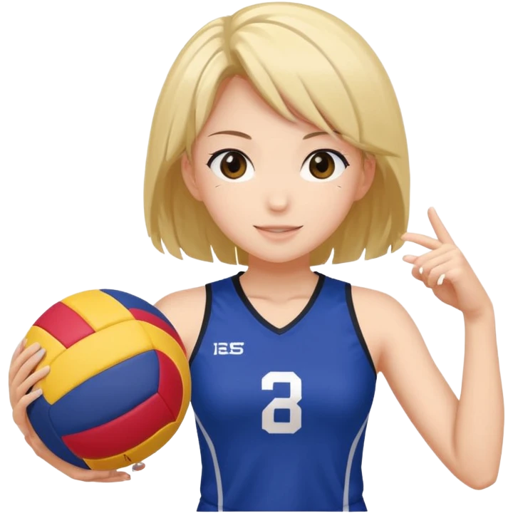volleyball player, anime girl, with volleyball ball emoji