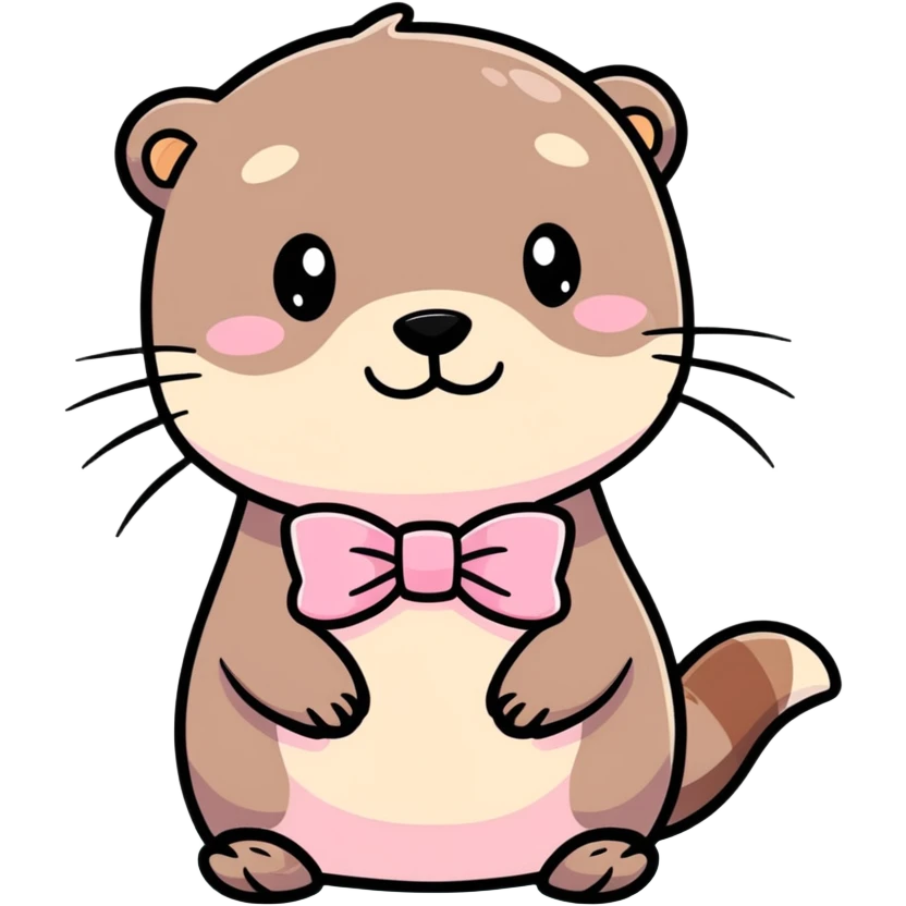 Otter with a pink bow emoji