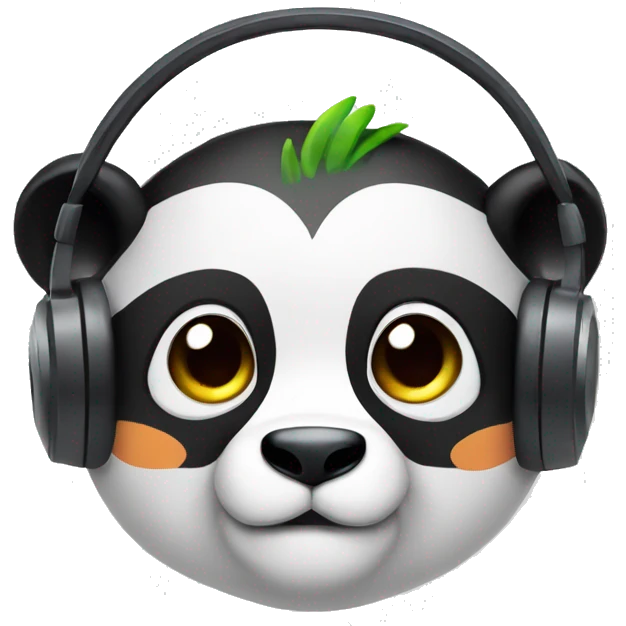 colorful panda face wearing headset emoji