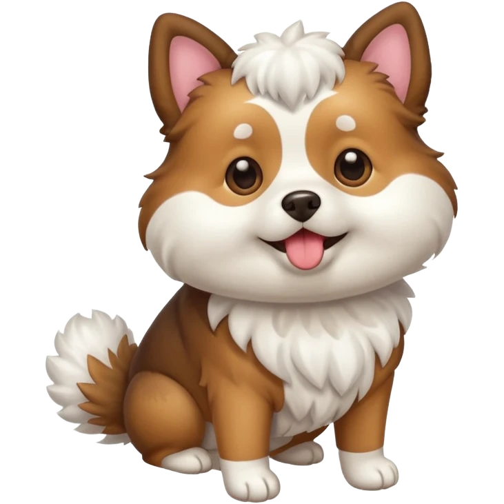 a full body of cute dog with puffer emoji