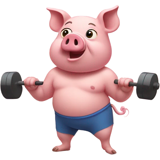Pig doing a work out emoji
