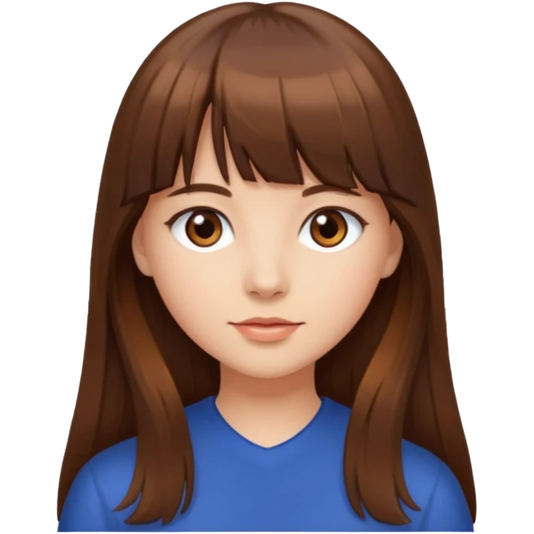 Girl with long hair and bangs emoji