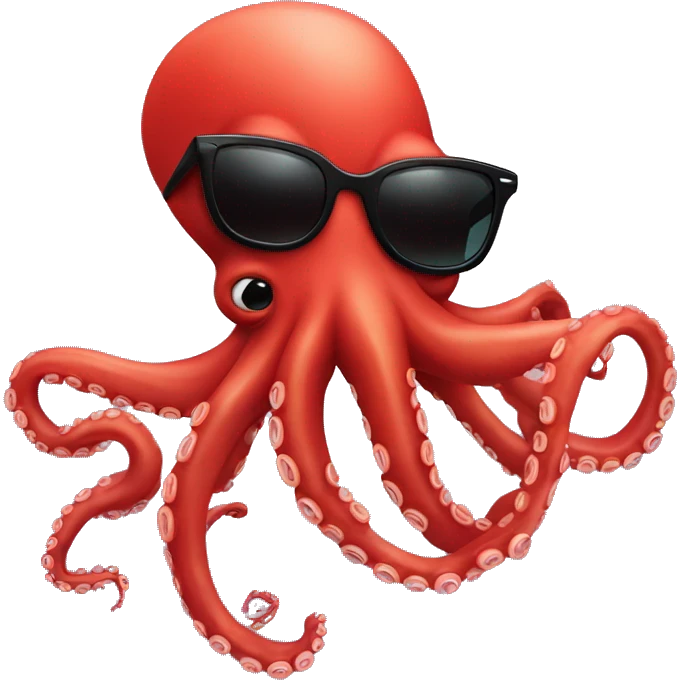 red cartoon octopus with black sunglasses emoji